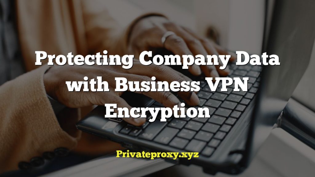 Protecting Company Data with Business VPN Encryption